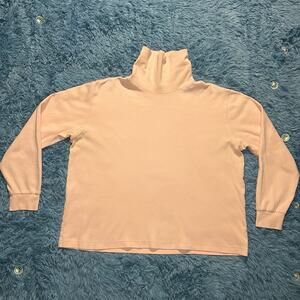 VINTAGE Karen Scott Sport Pink Turtleneck Shirt Size XL Women’s Retro Y2K